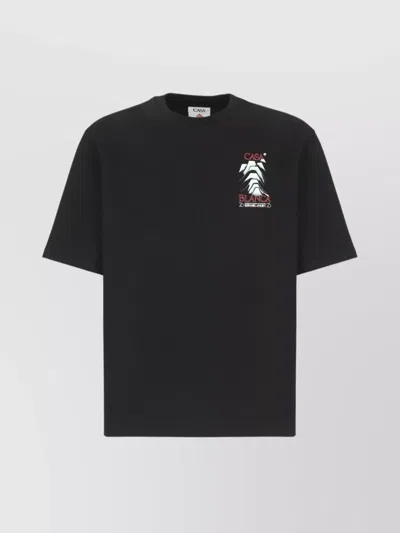 Casablanca Mountain Frost Graphic Crewneck T-shirt In Black