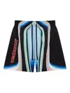 Casablanca Graphic Mountain Straight-leg Logo-print Silk-twill Drawstring Shorts In Multi