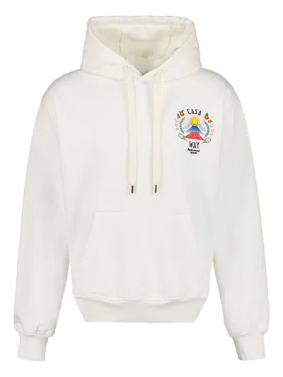 Casablanca 'mountain' Hooded Sweatshirt In White