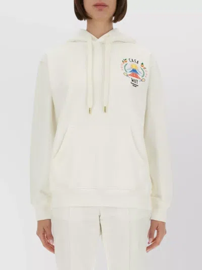 Casablanca Mountain Hoodie Featuring Drawstring Hood In Neutral
