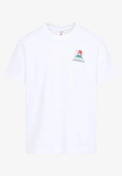 Casablanca Mountains Waves Print T-shirt In White