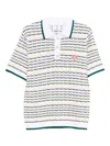 Casablanca Cotton Tuck Stitch Button-up Sweater In Multi