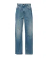 Casablanca Printed And Embroidered Denim Jeans In Blue