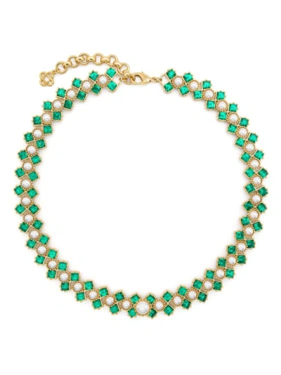 Casablanca Multicolor Crystal And Pearl Necklace