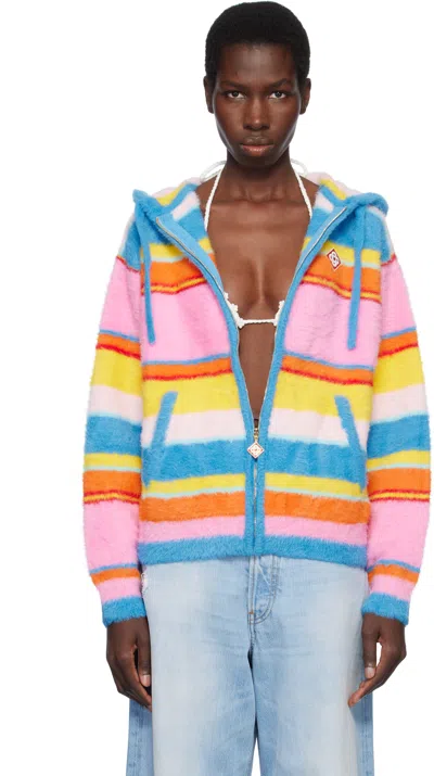 Casablanca Multicolor Fluffy Stripe Oversized Hoodie