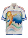 Casablanca Cuban Collar Short Sleeve Shirt In Multi