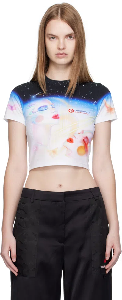 Casablanca Galactic Connection Crew Neck T-shirt In Multi