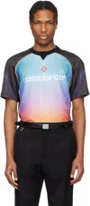 Casablanca Mesh Gradient Football T-shirt With Contrast Piping In Gradient