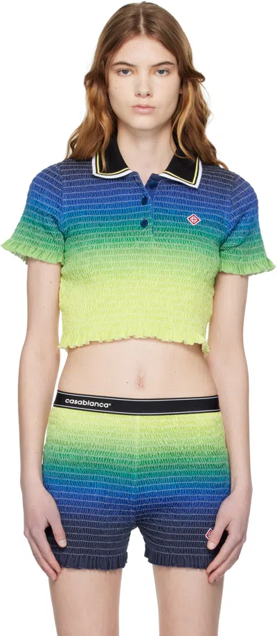 Casablanca Multicolor Gradient Short Sleeve Polo