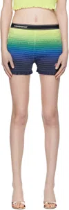 Casablanca Gradient-design Shirred-texture Shorts In Multi