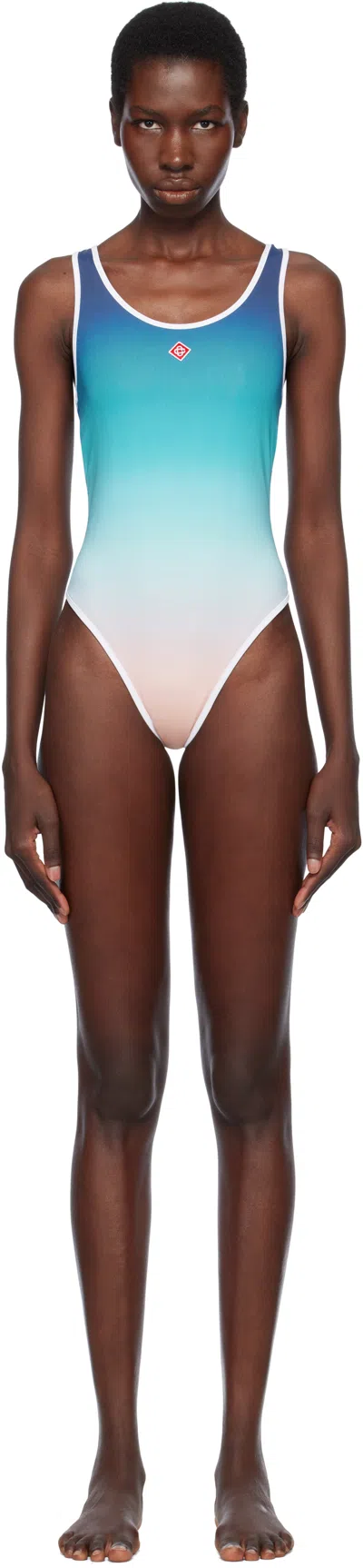 Casablanca Multicolor Gradient Swimsuit In Blue Gradient
