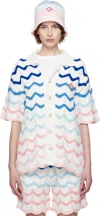Casablanca Multicolor Gradient Wave Crochet Shirt In Multi