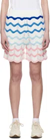 Casablanca Multicolor Gradient Wave Crochet Shorts In Multi