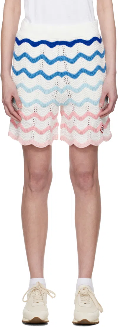 Casablanca Multicolor Gradient Wave Crochet Shorts