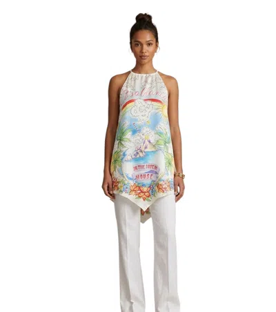 Casablanca Multicolor Graphic Halter Neck Midi Dress