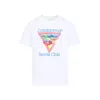Casablanca Multicolor Graphic Triangle T-shirt In Organic Cotton In White