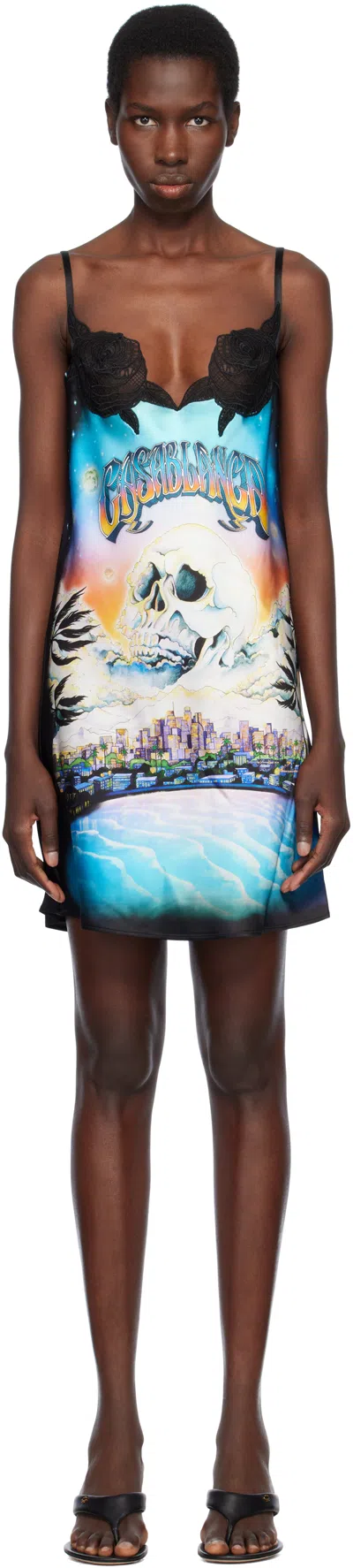 Casablanca Multicolor 'la Prémonition' Lace Slip Minidress In La Premonition