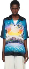 Casablanca Multicolor 'la Prémonition' Short Sleeve Silk Shirt In La Premonition