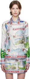 Casablanca Womens Le Passage Cuban-collar Silk Shirt In Le Passage