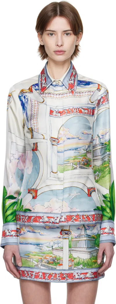 CASABLANCA MULTICOLOR 'LE PASSAGE' SILK SHIRT