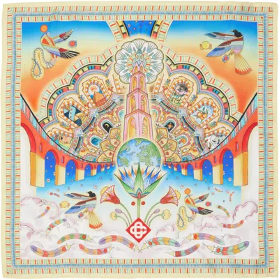 Casablanca Mythological Illustration Print Square Scarf In Multi