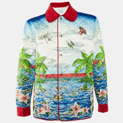 Pre-owned Casablanca Multicolor Ping Pong Club Sunrise Quilted Jacket Xl