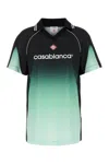 Casablanca Polo Collar Gradient Design Short Sleeves T-shirt In Green