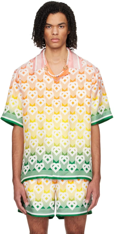 Casablanca Multicolor Printed Shirt In Heart Monogram Grad