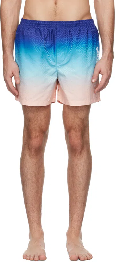 Casablanca Gradient Football Shorts In Blue