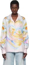 Casablanca Surf Print Long-sleeve Silk Blouse In Psychedelic Nirvana