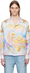 Casablanca Printed Swim Open Collar Shirt In Psychedelic Nirvana