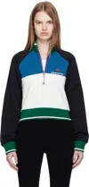 Casablanca Multicolor Quarter Zip Colorblock Sweatshirt In Black