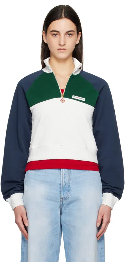 CASABLANCA MULTICOLOR QUARTER ZIP SWEATSHIRT