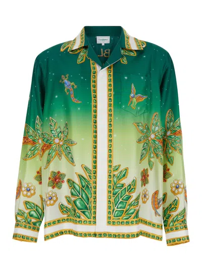 Casablanca Multicolor Shirt All Over Printed In Silk Man