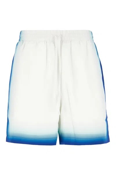 Casablanca Multicolor Silk Casa Way Skate Bermuda Shorts In White