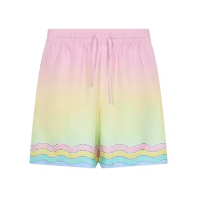 Casablanca Multicolor Silk For The Love Of Dance Silk Shorts In Animal Print