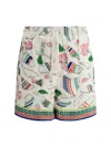 Casablanca Multicolor Pattern Silk Shorts In Le Vase Brise