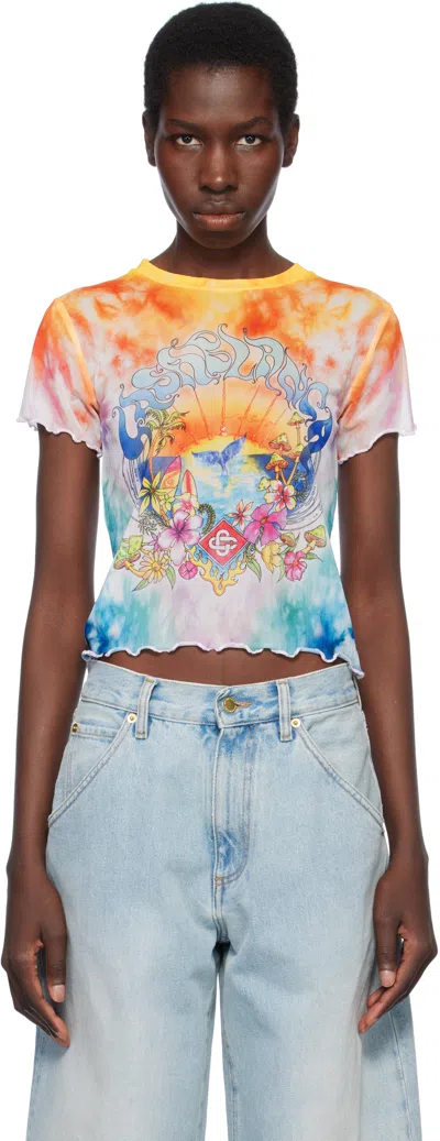 Casablanca Multicolor Surf Trip Tie Dye Mesh T-shirt