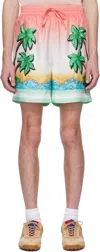 Casablanca Palms Tennis Club Twill Shorts In Pink/multi