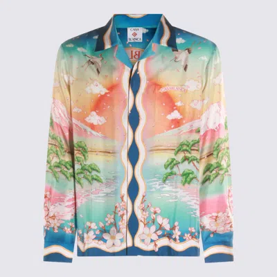 CASABLANCA CASABLANCA MULTICOLOR WHITE SILK SHIRT