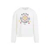Casablanca Crewneck Sweater With Floral Embroidery In White
