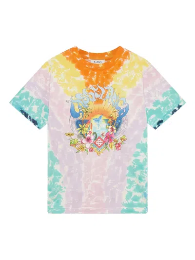Casablanca Multicolored Tie Dye Crew Neck T Shirt