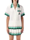 Casablanca Multicolour Montagne Ondulée Silk Short-sleeve Shirt In White