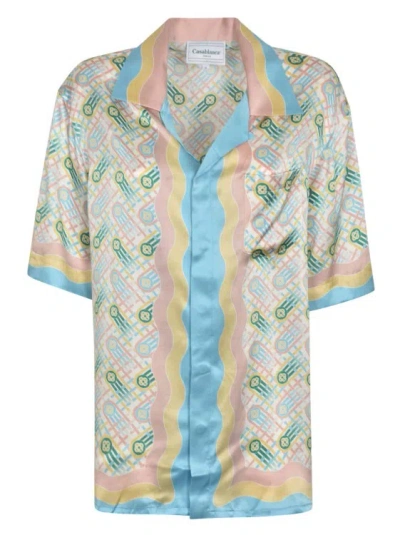 Casablanca Multicolour Silk All-over Graphic Print Shirts In Multicolor