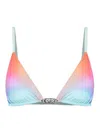 Casablanca Gradient Printed Triangle Bikini Top In Multi