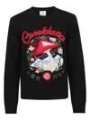Casablanca Mushroom Embroidered Cotton Blend Sweater In Black