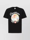 Casablanca Black Crewneck T-shirt With Logo On The Front In Black