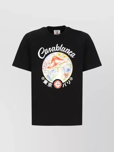 CASABLANCA MUSHROOM EMBLEM CREW NECK T-SHIRT