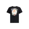 Casablanca Black Crewneck T-shirt With Logo On The Front In Cotton Man In Black