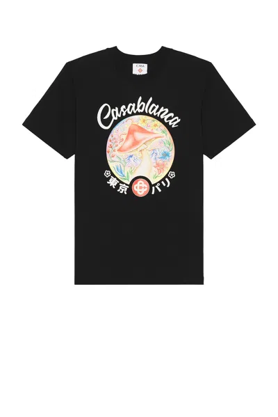 CASABLANCA MUSHROOM EMBLEM PRINTED T-SHIRT